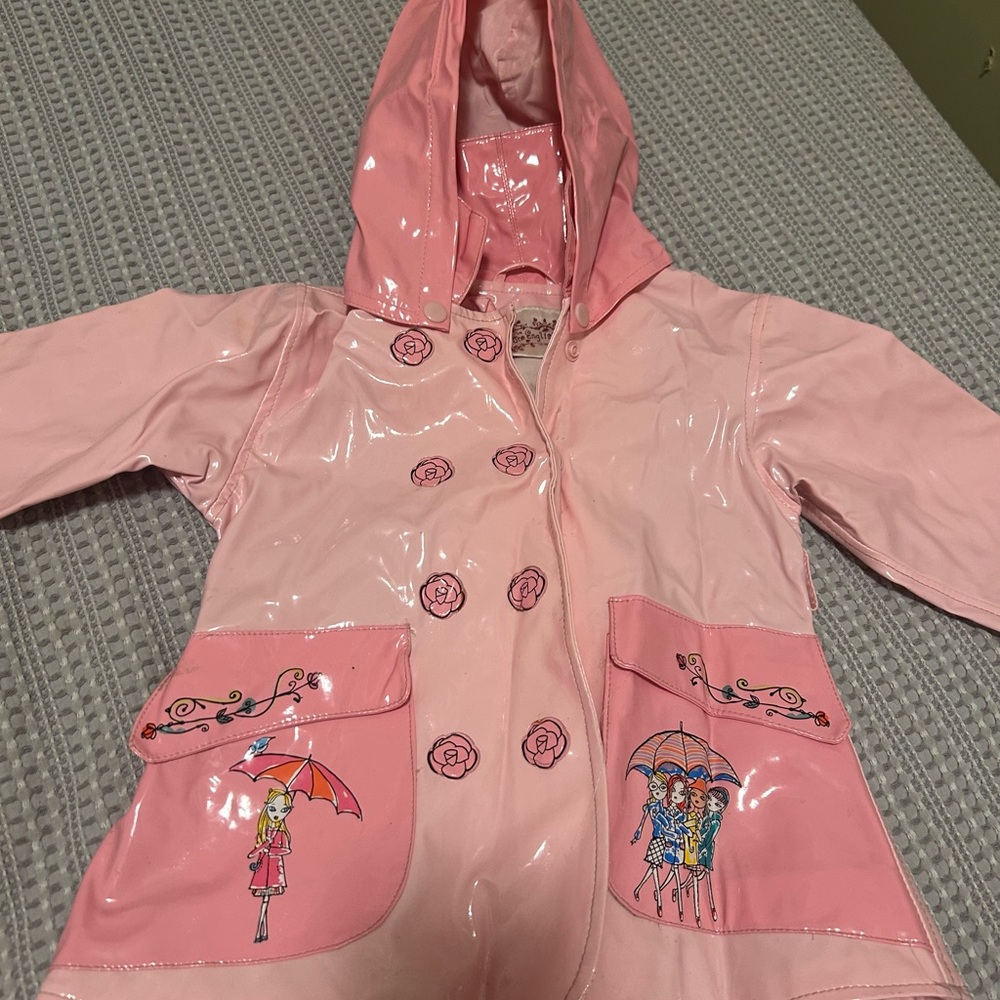 English Rose by Madonna/  Pink Kids Raincoat with detachable hood